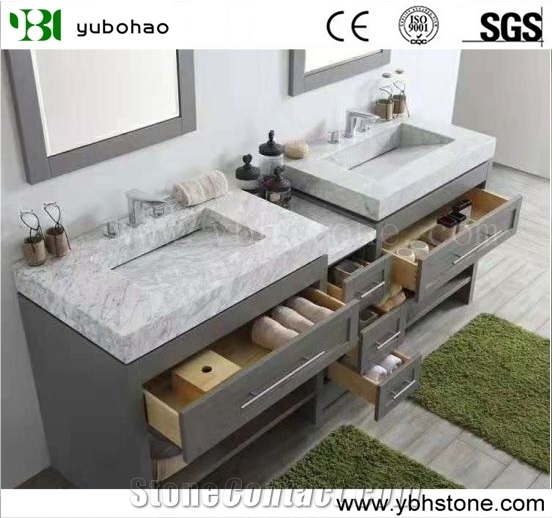 Yellow Travertine/Polished Solid Surface Bath Top