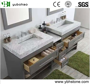 Yellow Travertine/Polished Solid Surface Bath Top