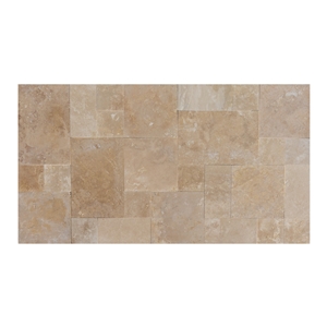 Denizli Beige French Pattern Set Travertine Tile