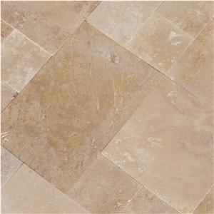 Denizli Beige French Pattern Set Travertine Tile
