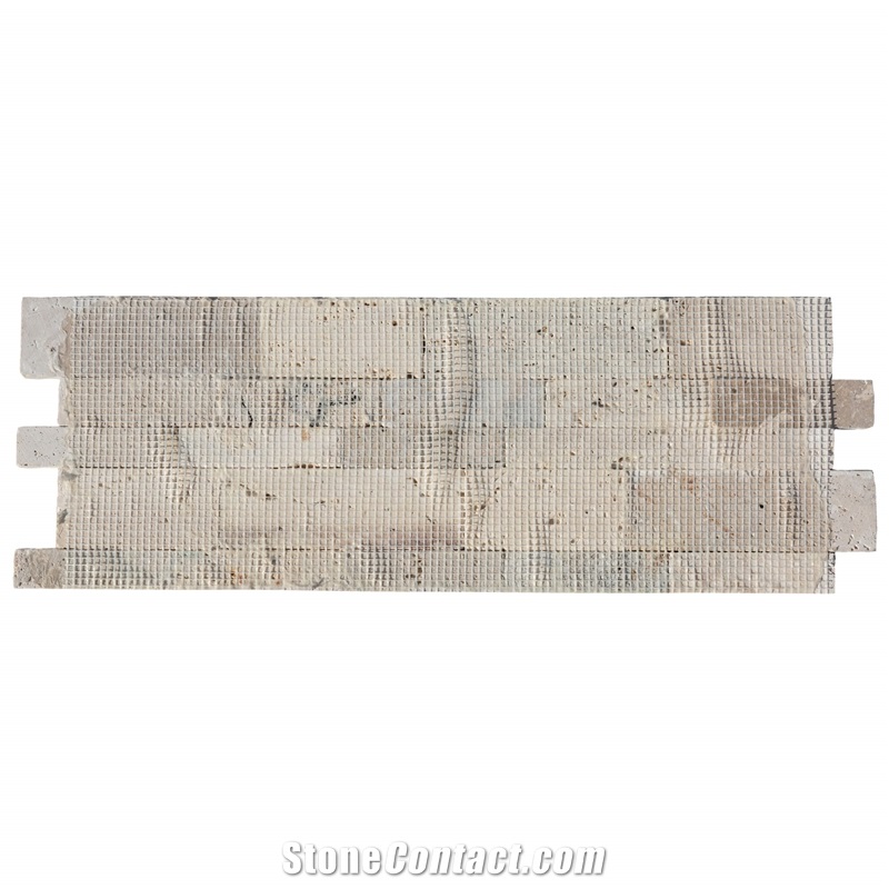 Philadelphia Travertine Stacked Stone Ledger Panel