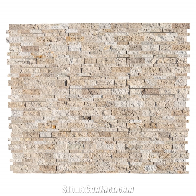 Philadelphia Travertine Stacked Stone Ledger Panel