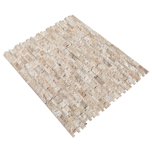 Philadelphia Travertine Stacked Stone Ledger Panel