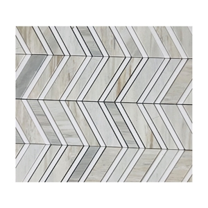 Chevron Shape Natural Marble Stone Mosaics Tile