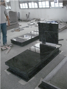 European Style Cemetery Use Bahama Blue Headstone