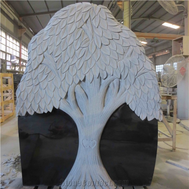 Granite Upright Engrave Tree Headstone Monument