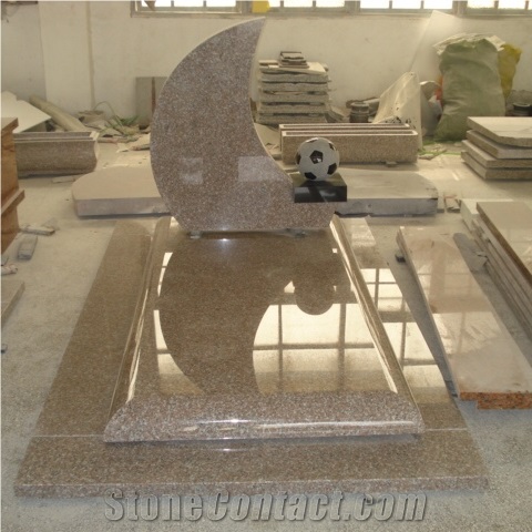 Imperial Rose Granite Poland Moon Headstone