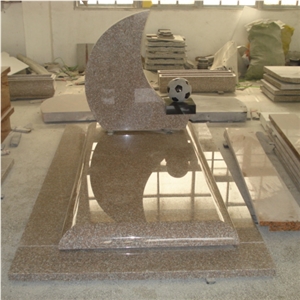 Imperial Rose Granite Poland Moon Headstone