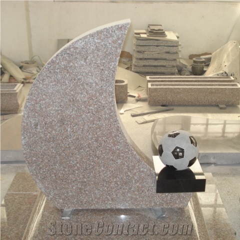 Imperial Rose Granite Poland Moon Headstone