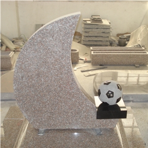 Imperial Rose Granite Poland Moon Headstone