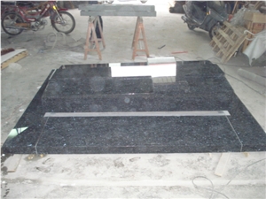 Poland Blue Pearl Granite Tombstone with Cross