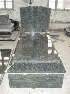 Poland Design Green Granite Book Shape Headstone