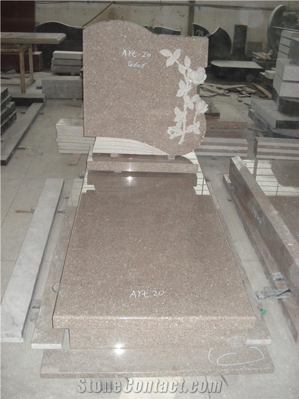 Poland Design Imperial Rose Granite Tombstone