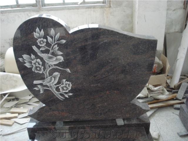 Poland Granite Patterns Laser Etching Headstone