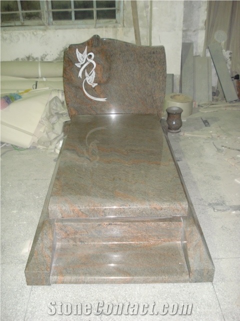 Poland Granite Patterns Laser Etching Headstone