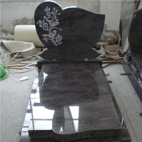 Poland Granite Patterns Laser Etching Headstone
