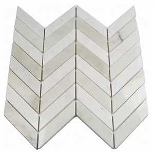 Polished Chevron Thassos and Calacatta Mosaic