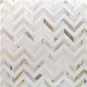 Polished Chevron Thassos and Calacatta Mosaic