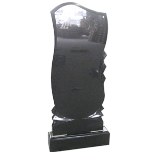Russian Style Absolute Black Granite Headstone