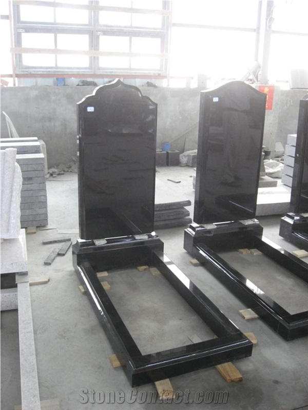 Russian Style Black Granite Monument