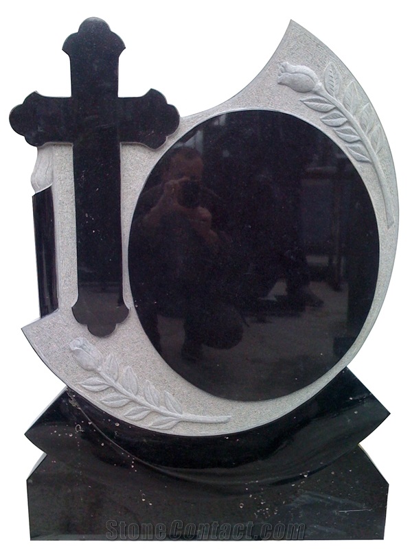 Russian Style Black Granite Monument