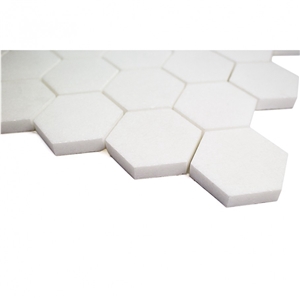 Thassos White Marble Hexagon Mosaic Tile