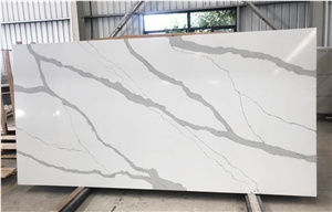 Artificial Classical Calacatta Look Quartz Slabs