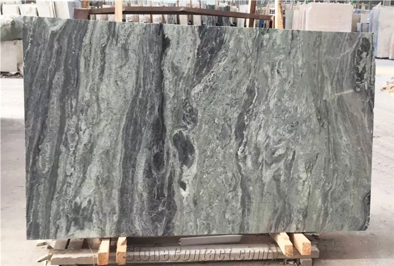 New Green Granite Black Veins Book Match Slabs