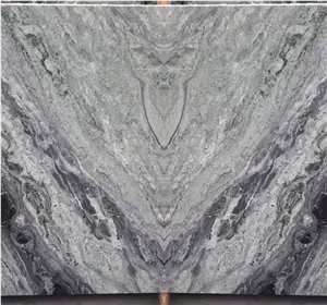 New Green Granite Black Veins Book Match Slabs