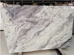 New Light Green Black Wave Veining Granite Slabs