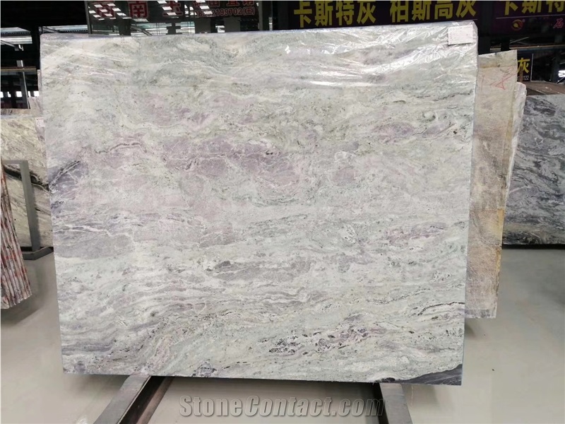 New Light Green Black Wave Veining Granite Slabs