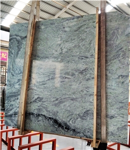 New Light Green Black Wave Veining Granite Slabs