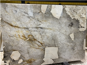 Patterned Patagonia Quartzite Slabs Blanc Du Blanc