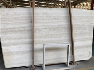 Polished Ivory White Travertine Filled Slabs