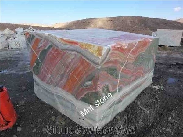 Picasso Onyx Block, Multicolor Onyx Block