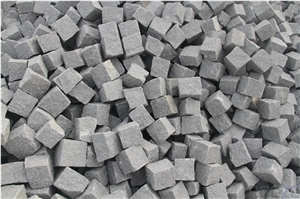 Grey Granite Cobblestone Pavement
