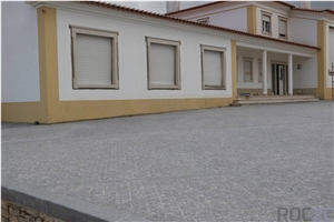 Grey Granite Cobblestone Pavement