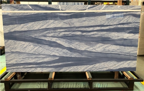 Thin Large Porcelain Slab Azul Macaubas Quartzite Look Artificial Marble Sintered Stone for Wall