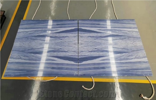 Thin Large Porcelain Slab Azul Macaubas Quartzite Look Artificial Marble Sintered Stone for Wall
