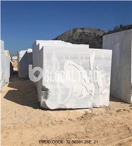 Marmara White Marble - Mink Classic Marble Block Marmara White Marble - Mink Classic Marble Block