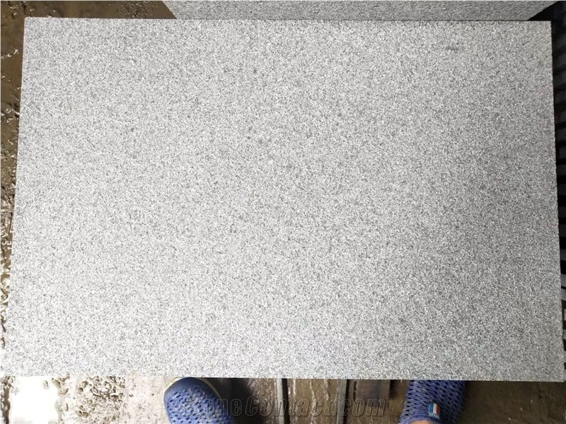 G654 Dark Grey Granite Paving Tiles Slabs Flamed
