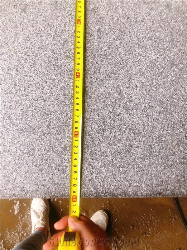 G654 Dark Grey Granite Paving Tiles Slabs Flamed