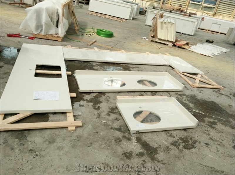 White Quartz Kitchen Countertops Factory