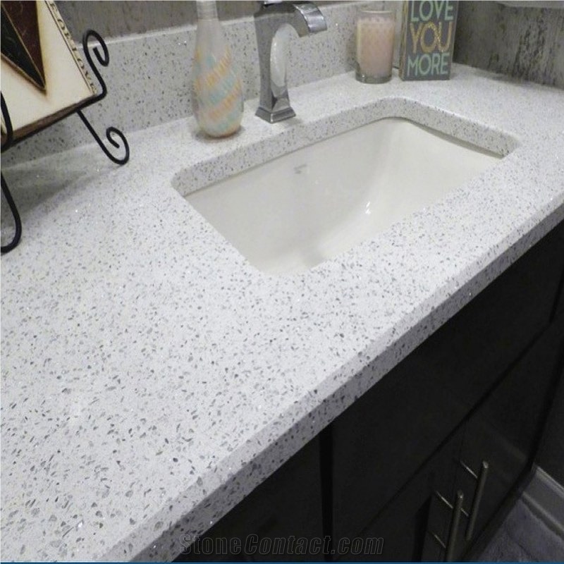 Crystal White Quartz Countertops