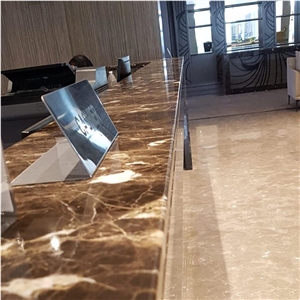 Dark Emperador Reception Desk Top