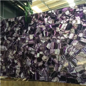 Amethyst Gemstone Tile Backlit Semi Precious Stone