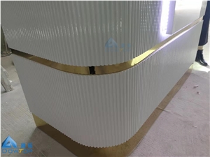 Custom Solid Surface Pink Modern Reception Desk