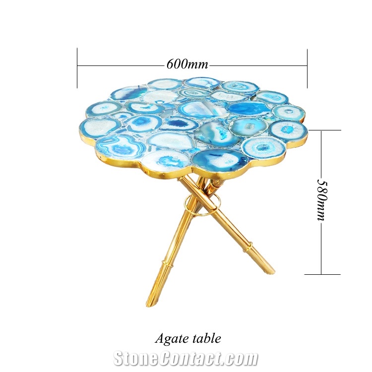 Agagte Backlit Stone Table Top Design