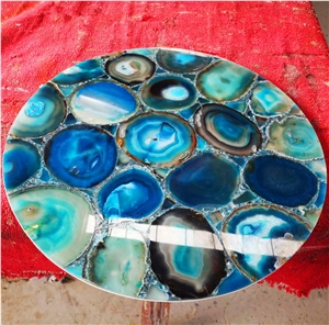 Agagte Backlit Stone Table Top Design