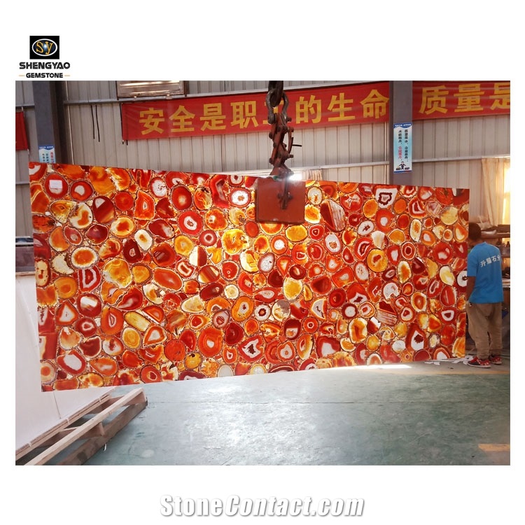 Agate Wall Panel Backlit Semi Precious Big Slab